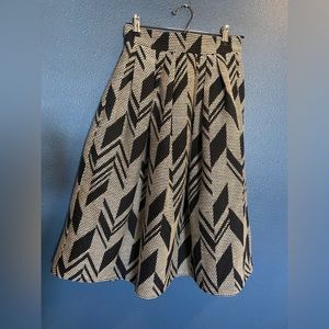 Midi Geometric Wool Skirt with Pockets!